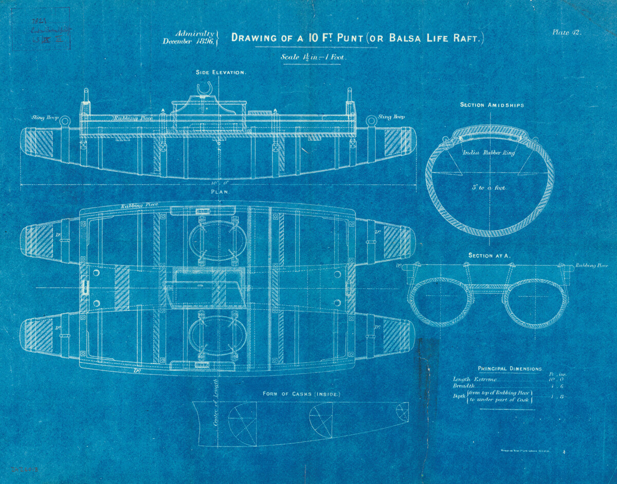 Plan of 10ft Punt or Balsa Life Raft