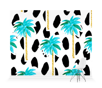 'Palm Trees and Dots' Wallpaper Murals