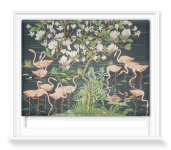 'Flamingoes and Magnolia Panel' Roller blinds