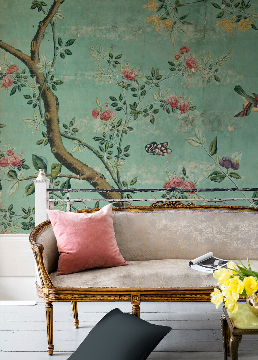Chinoiserie Garden  Emerald  decorate with a wall mural  Photowall