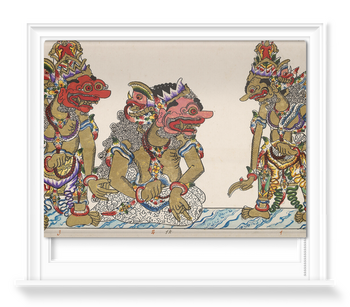 'Card showing Javanese Wayang figures II' Roller Blind