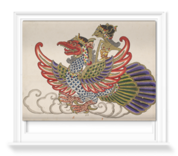 'Card showing Javanese Wayang figures III' Roller Blind