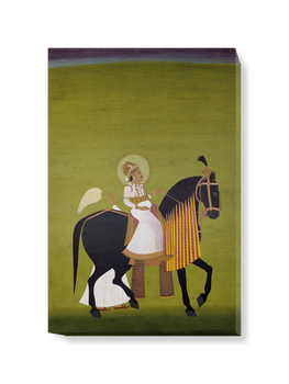 'Maharaja Sawai Pratap Singh Rides the Horse Dhajrao' Canvas Wall Art