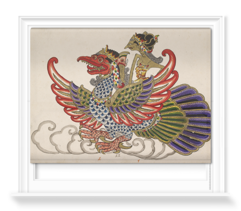 'Card showing Javanese Wayang figures III' Roller Blind