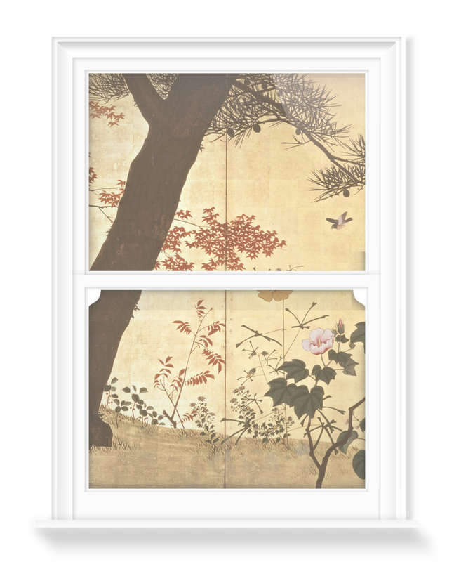 'Bird and Flowers of the Four Seasons Screens 1-4' Decorative Window Films